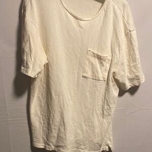 Zara Off-White Short Sleeve Tee with Pocket